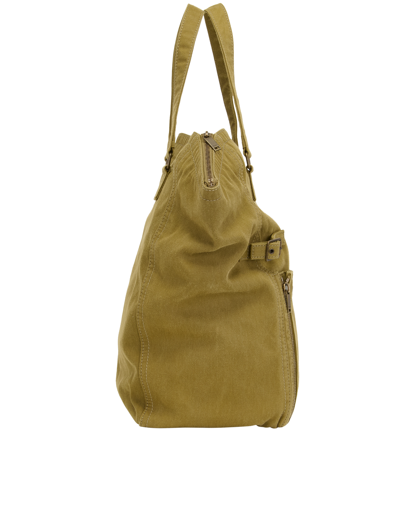 Downtown Tote, &pound;405, Handbags, Green, Canvas, Side view